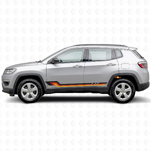 Vintage Style Side Stripes Vinyl Decal for Jeep Compass 2016+_1