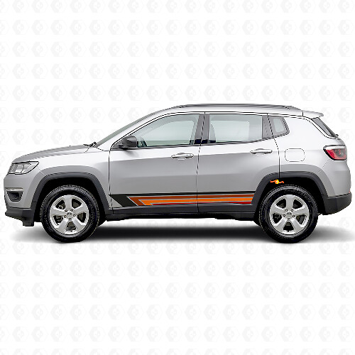 Vintage Straight Stripes Side Vinyl Decal for Jeep Compass 2016+
