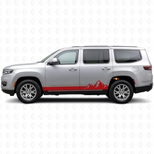 Mountains Thin Stripes Side Vinyl Decal for Jeep Wagoneer 2022+_3