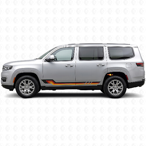 Vintage Style Side Stripes Vinyl Decal for Jeep Wagoneer 2022+_1