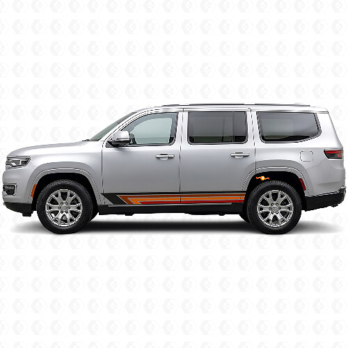 Vintage Straight Stripes Side Vinyl Decal for Jeep Wagoneer 2022+_1