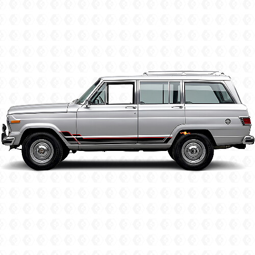 Twin Stripes Rocker Panel Vinyl Decal for Jeep Wagoneer 1963-1991_1