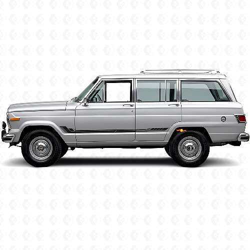 Racing Style Side Stripes Vinyl Decal for Jeep Wagoneer 1963-1991