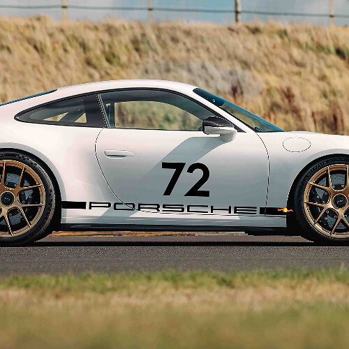 72 Racing Style Side Vinyl Decal 2 for Porsche 911 GT3_1