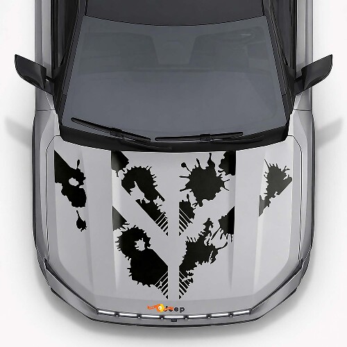 Mud Splash Style Hood Vinyl Decal for Jeep Compass 2026_1