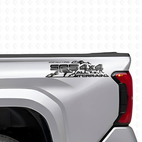 SR5 4x4 All Terrain Mountain Side Vinyl Decal Set for Toyota Trucks
