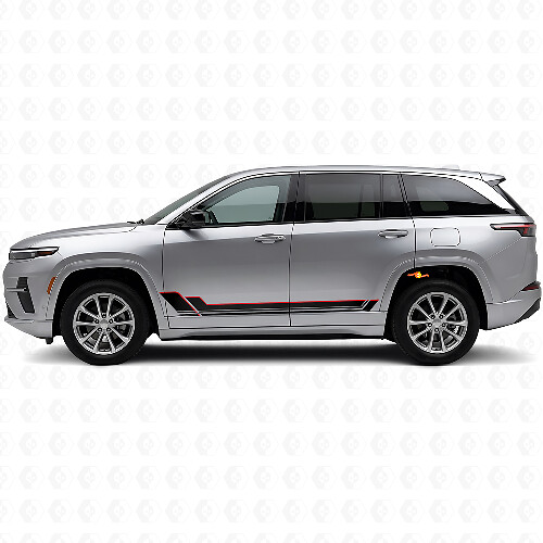 Twin Stripes Rocker Panel Vinyl Decal for Jeep Wagoneer S 2024+_1