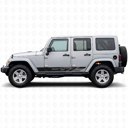 Decorated Side Stripes Vinyl Decal for Jeep Wrangler JK 2007-2018_1