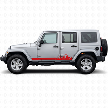 Mountains Thin Stripes Side Vinyl Decal for Jeep Wrangler JK 2007-2018_3