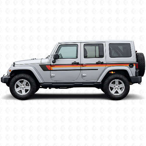 Triple Stripes Door Side Vinyl Decal for Jeep Wrangler JK 2007-2018_1