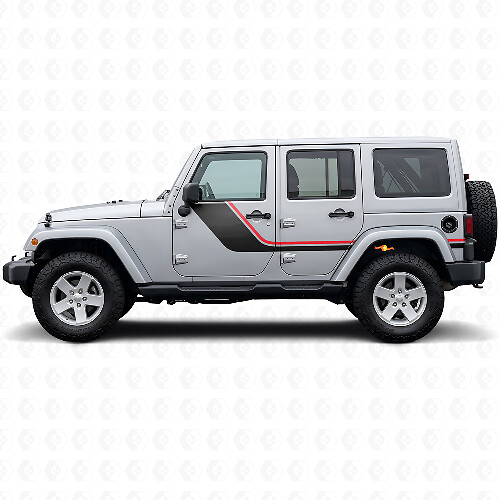 Twin Stripes Side Vinyl Decal for Jeep Wrangler JK 2007-2018_1