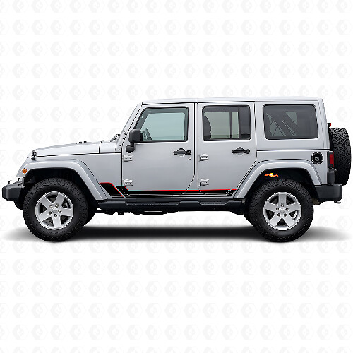 Twin Stripes Rocker Panel Vinyl Decal for Jeep Wrangler JK 2007-2018_1