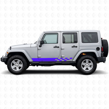 Checkered Stripes Side Vinyl Decal for Jeep Wrangler JK 2007-2018_2