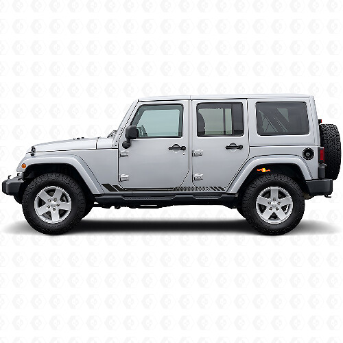 Honeycomb Stripes Side Vinyl Decal for Jeep Wrangler JK 2007-2018_1