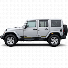 Curved Lines Rocker Panel Vinyl Decal for Jeep Wrangler JK 2007-2018_2