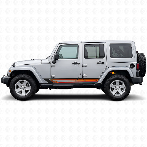 Vintage Straight Stripes Side Vinyl Decal for Jeep Wrangler JK 2007-2018_1