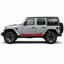 Mountains Thin Stripes Side Vinyl Decal for Jeep Wrangler JL 2018+_3