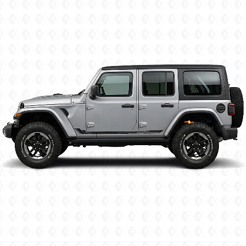Racing Style Side Stripes Vinyl Decal for Jeep Wrangler JL 2018+_1