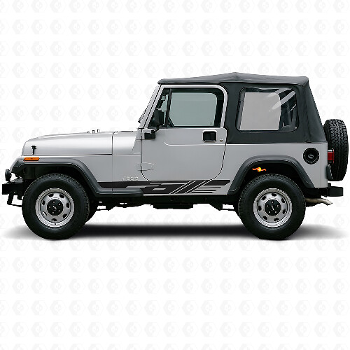Decorated Side Stripes Vinyl Decal for Jeep Wrangler YJ 1987-1995_1