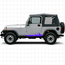 Mountains Thin Stripes Side Vinyl Decal for Jeep Wrangler YJ 1987-1995_2
