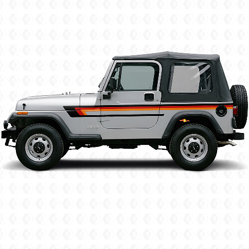 Triple Stripes Door Side Vinyl Decal for Jeep Wrangler YJ 1987-1995_1