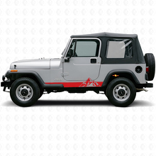 Mountains Style Stripes Side Vinyl Decal for Jeep Wrangler YJ 1987-1995_3