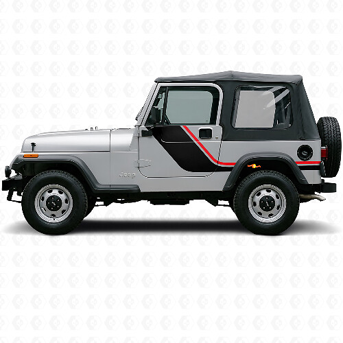 Twin Stripes Side Vinyl Decal for Jeep Wrangler YJ 1987-1995_1