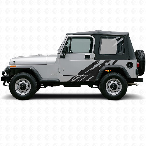 Mud Splash Graphic Side Vinyl Decal for Jeep Wrangler YJ 1987-1995_1