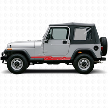 Intertwined Stripes Side Vinyl Decal for Jeep Wrangler YJ 1987-1995_3