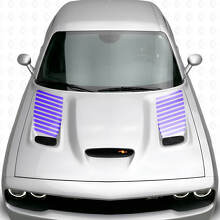 Striped Hood Vent Insert Vinyl Decal Kit for Dodge Challenger 2015+_2