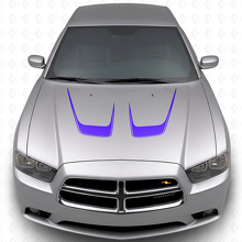Double Curved Hood Stripes Vinyl Decal for Dodge Charger 2011-2014_2