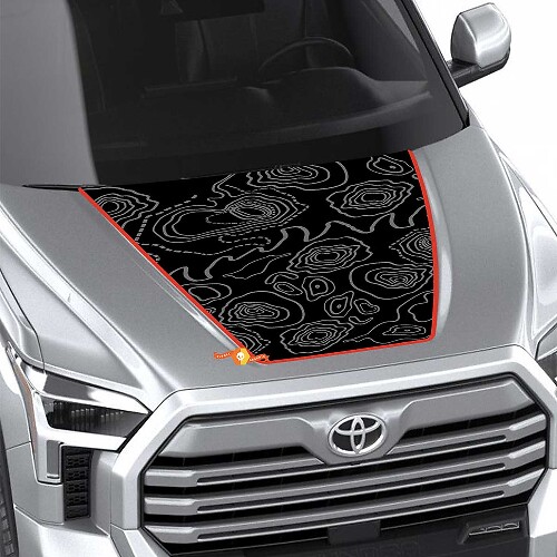 Topographic Map Hood Vinyl Decal For Toyota Tundra 