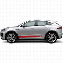 Checkered Side Stripes Vinyl Decal Kit For Jaguar E-Pace 2017-2022_5