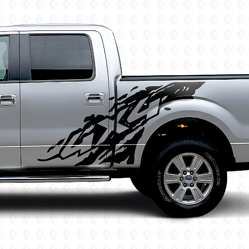 4x4 Mud Splash Side Vinyl Decal Kit For Musclecar Truck 2009-2012_1