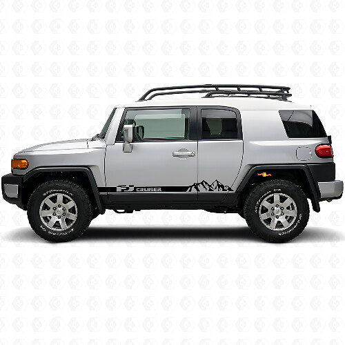 Mountain Style Rocker Panel Stripes Vinyl Decal For Toyota FJ Cruiser_1