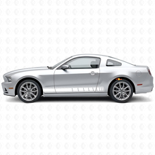 Checkered Rocker Panel Stripes Vinyl Decal Kit for Musclecar 2010-2014_4