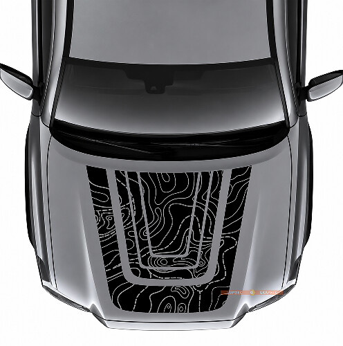 Topographic Map Hood Vinyl Decal For Toyota Tacoma _1