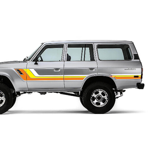 Vintage Style Side Stripes Vinyl Decal Kit For Toyota Land Cruiser 1986_1