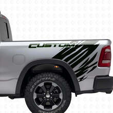 Custom Outline Grunge Style Rear Side Vinyl Decal Kit for Dodge Ram_2
