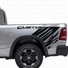 Custom Outline Grunge Style Rear Side Vinyl Decal Kit for Dodge Ram_3