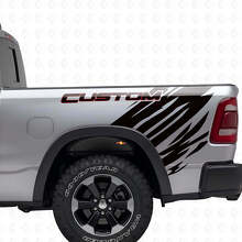 Custom Outline Grunge Style Rear Side Vinyl Decal Kit for Dodge Ram_4