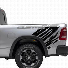 Custom Lettering Grunge Style Rear Side Vinyl Decal Kit for Dodge Ram_3