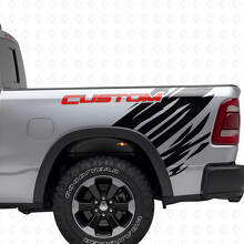 Custom Lettering Grunge Style Rear Side Vinyl Decal Kit for Dodge Ram_4