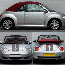 Dune Style Twin Stripes Hood Trunk Side Vinyl Decals Kit for Volkswagen Beetle Cabriolet_3
