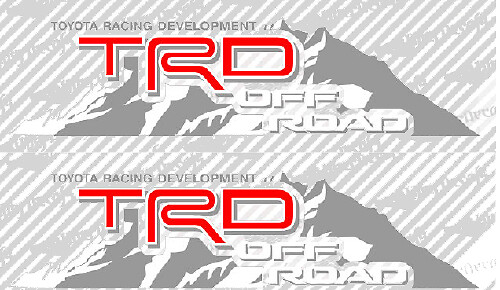 TRD Off Road Mountain Style Side Vinyl Decal Kit for Toyota Cars