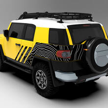 Topographic Map Hood and Side Vinyl Decal Kit For Toyota FJ Cruiser_2