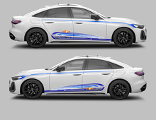 A5 Techno Style Side & Rocker Panel Stripes Vinyl Decal Kit for Audi A5_2