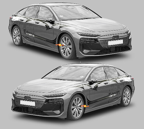 Tribal Style Side Stripes Vinyl Decal Kit for Audi A6 Sportback E-Tron