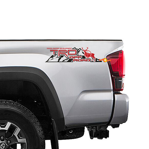2 TOYOTA TRD OFF-ROAD Mountain DEER TRD racing development side vinyl decal sticker
