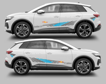 Checkered Side Stripes Vinyl Decal Kit for Audi Q4 E-Tron_3